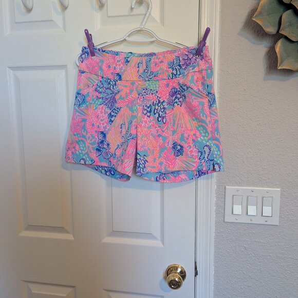 Lilly Pulitzer  Luxletic 5" Nakia Multi Splendor In The Sand Shorts | 8  UPF 50+ - Picture 5 of 12
